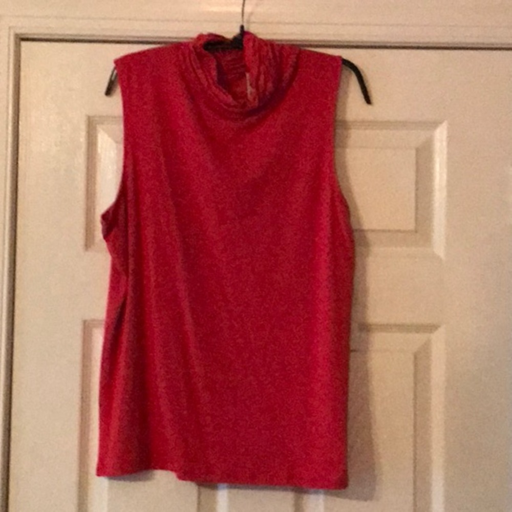 Leo and Nicole Sleeveless Cinched Turtleneck